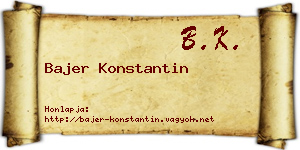 Bajer Konstantin névjegykártya